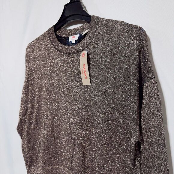 Levi’s Women’s Wool Blend Sparkly Shimmer Sweater Holiday Christmas New Year L - Picture 3 of 11